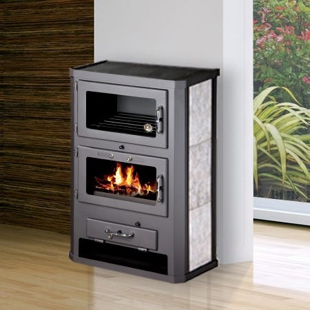 Estufa de leña con horno - BELLEZA GRANDE F - 12kW