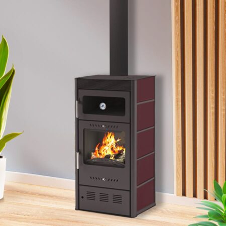 Estufa de Leña con Horno MODERNA Horno Luxe 7,78 kW Rojo
